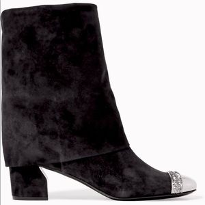 NEW🖤 CASADEI Metal Cap Suede Boots Sz 40 US 9